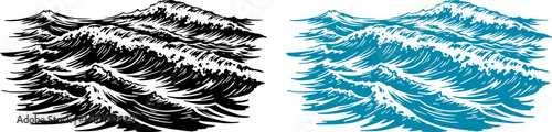 Illustration of Waves on Sea, Ocean and Lake Water Surface Texture, water vector