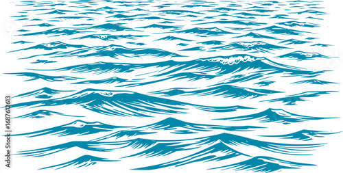 Illustration of Waves on Sea, Ocean and Lake Water Surface Texture, water vector