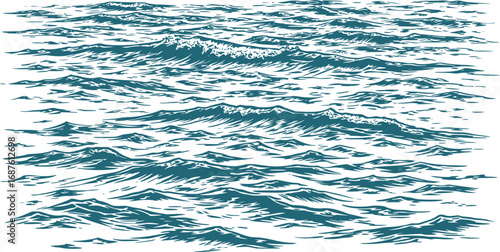 Illustration of Waves on Sea, Ocean and Lake Water Surface Texture, water vector