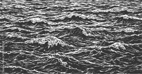 Illustration of Waves on Sea, Ocean and Lake Water Surface Texture, water vector