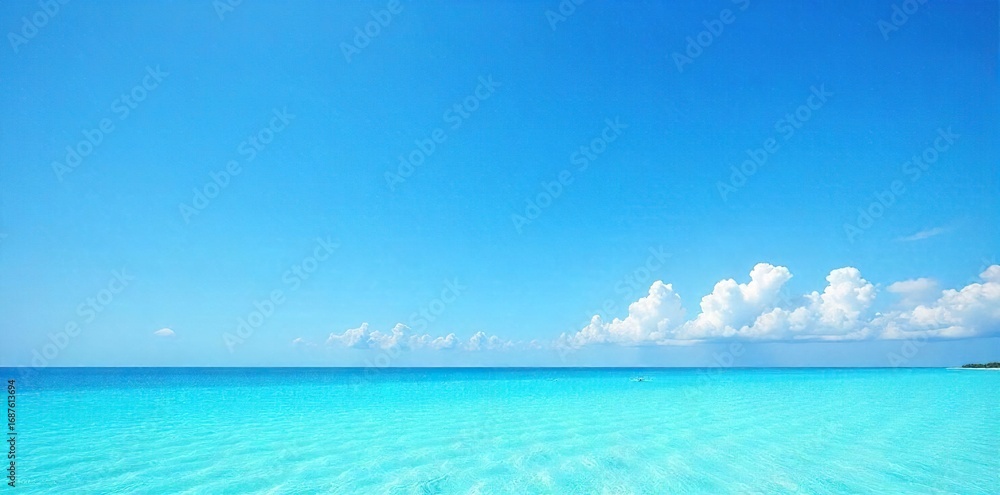 Obraz premium Azure Blue Sky Endless Summer Day, Vibrant Sunny Scene Perfect for Travel, Weather, and Design Projects. Crisp, Clear Image Ideal for Backgrounds