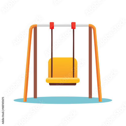 Playful yellow swing set, vibrant playground equipment for children's outdoor fun