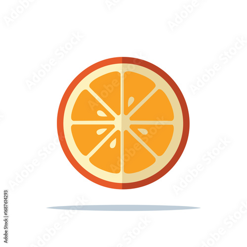 Fresh Orange Slice Graphic Illustration Flat Design