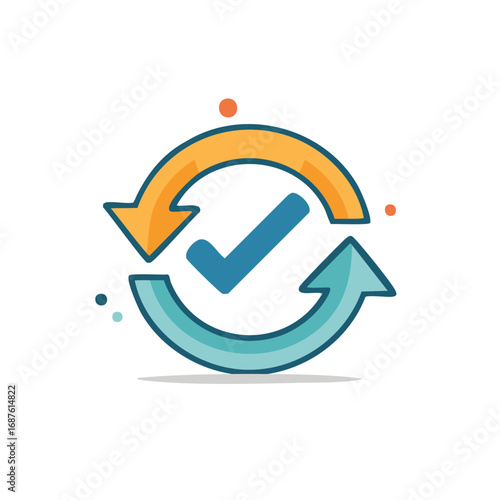 Free Download Checkmark symbol inside arrows, repeating process or concept for efficiency - GFXLoad