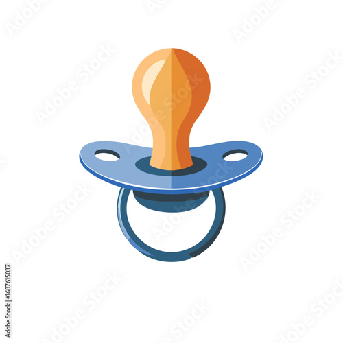 Blue baby soother dummy illustration for infant care and parenting concepts