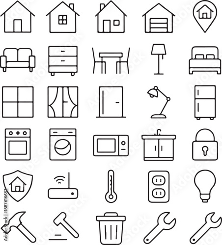 Collection of Home Related Icons For Design Projects