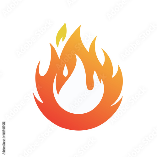 Isolated orange flame icon vector image fire symbol