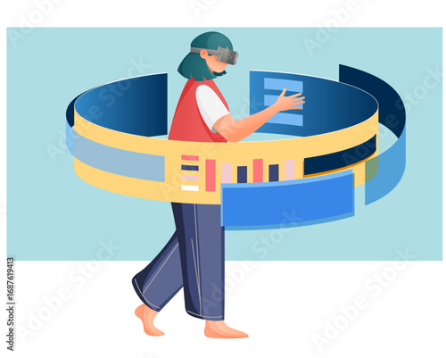 Learning with Virtual Reality System - Illustration