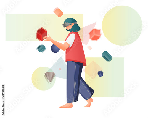 Learning with Virtual Reality System - Illustration