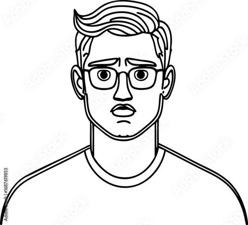 Distracted Boyfriend meme outline illustration. Black thin line art of iconic internet meme scene simplified character design vector isolated on white.