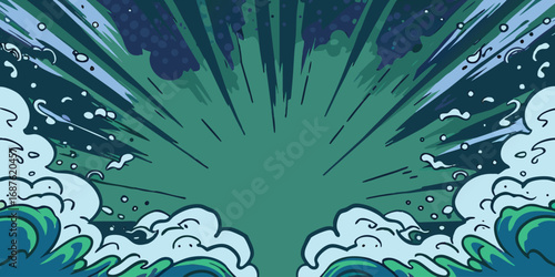 Comic book explosion background, vector illustration in retro comic style.