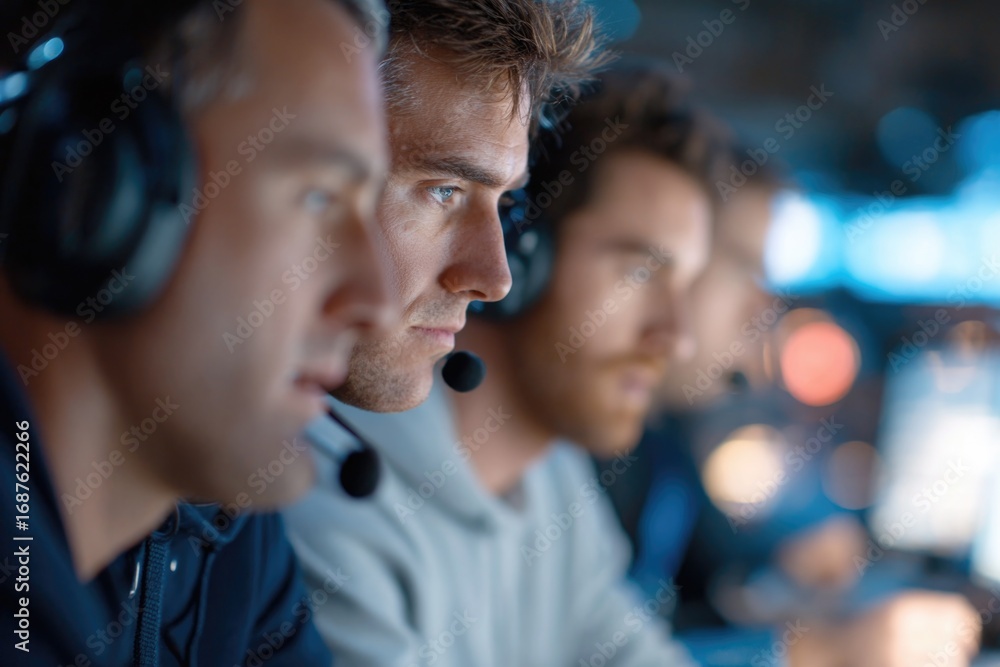 Obraz premium Focused individuals engage in intense teamwork, showcasing deter