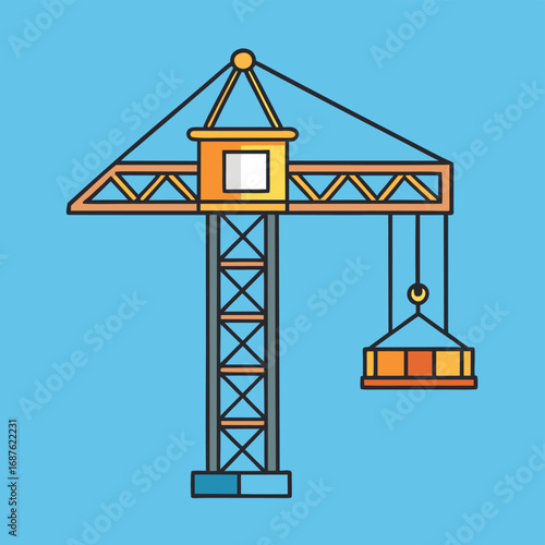 minimal flat vector tower crane illustration.eps