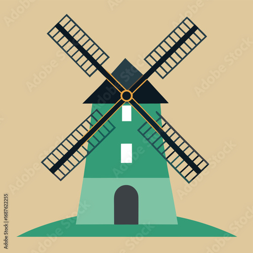 minimal flat vector windmill silhouette (1).eps
