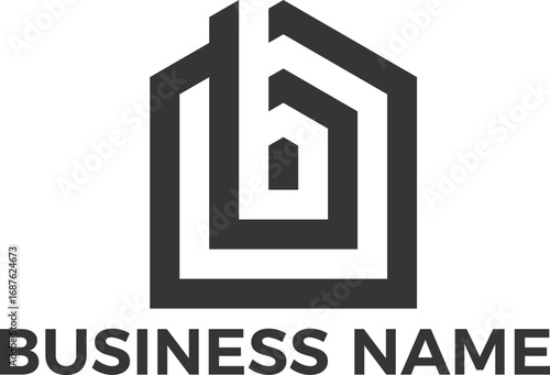 Real Estate property house interior design minimalist logo design in editable vector file and PNG Transparent file 