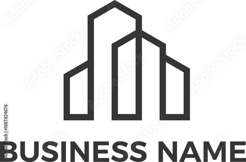 Real Estate property house interior design minimalist logo design in editable vector file and PNG Transparent file 