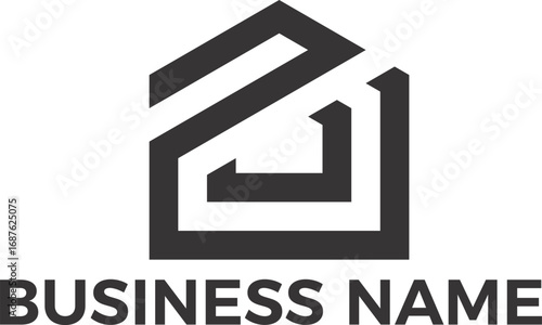 Real Estate property house interior design minimalist logo design in editable vector file and PNG Transparent file 