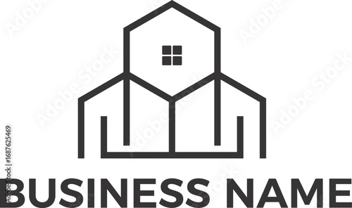 Real Estate property house interior design minimalist logo design in editable vector file and PNG Transparent file 