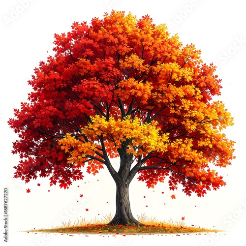 Autumn maple tree with vibrant fall colors