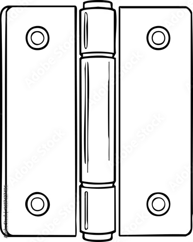 A line-art illustration of a barrel hinge