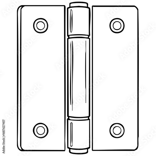 A line-art illustration of a barrel hinge