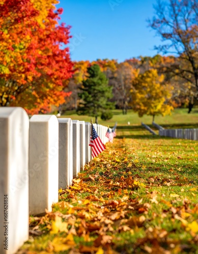 Autumnal cemetery scene