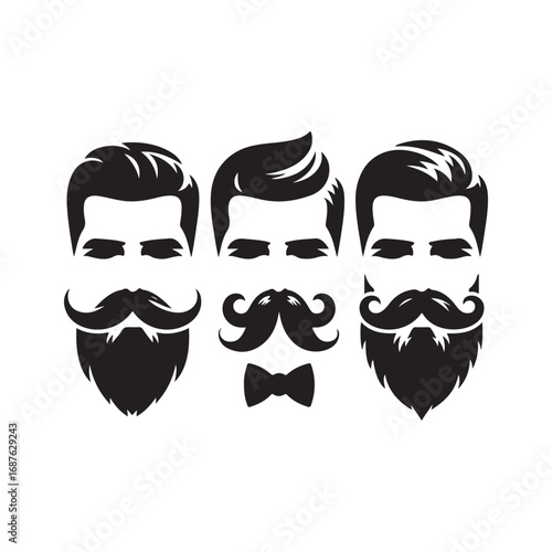man mustaches vector sketch art silhouette idea illustration