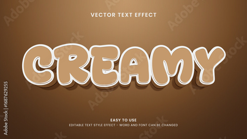 editable text effect creamy 3d style premium vector
