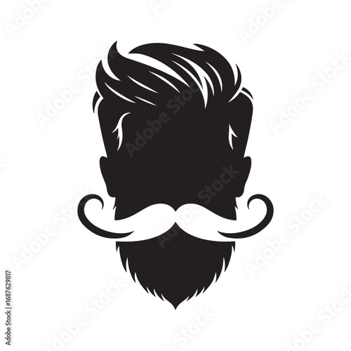 man mustaches vector sketch art silhouette idea illustration