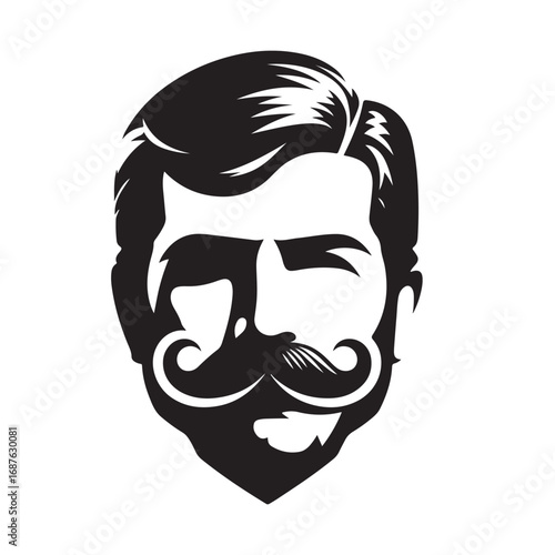 man mustaches vector sketch art silhouette idea illustration