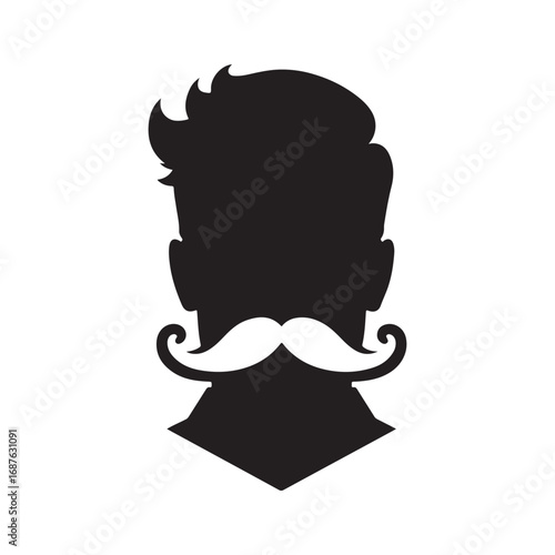 man mustaches vector sketch art silhouette idea illustration