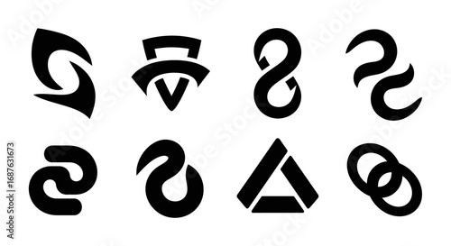 Abstract Vector Logo Design  Modern, Minimalist, & Creative Icon Set for Branding,  Business, and Startups using AI tools