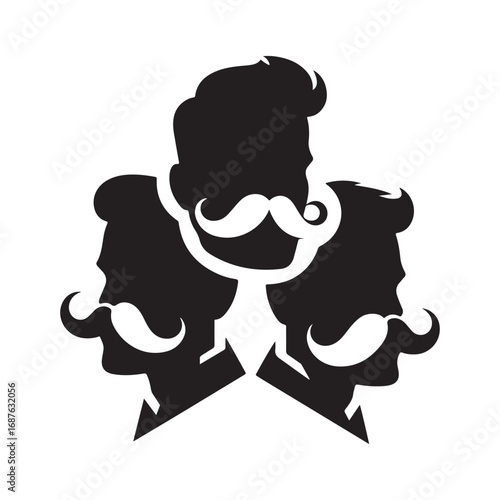 man mustaches vector sketch art silhouette idea illustration