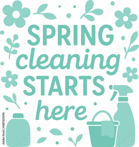 Spring Cleaning Starts Here Floral Cleaning Tee