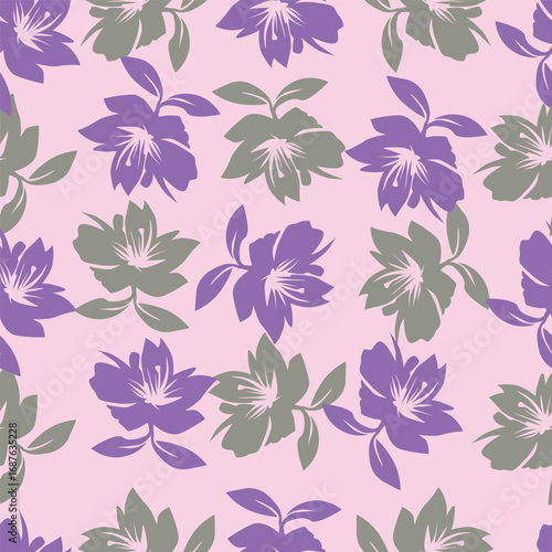 Vintage seamless floral pattern. Liberty style background of small pastel colorful flowers. Small flowers scattered over a white background. Stock vector for printing on surfaces