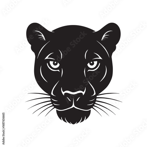 Black panther face with amber eyes big cat feline