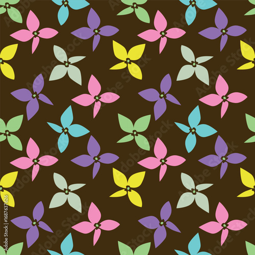 Vintage seamless floral pattern. Liberty style background of small pastel colorful flowers. Small flowers scattered over a white background. Stock vector for printing on surfaces