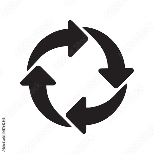 Circular arrows flow diagram cycle rotation