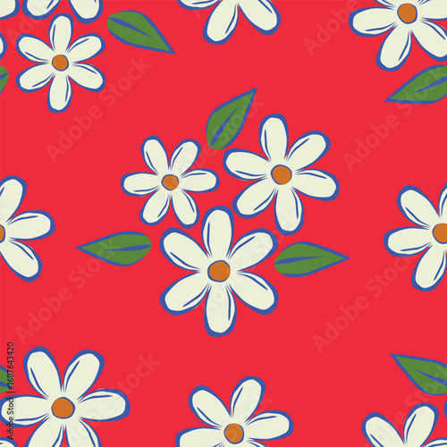Vintage seamless floral pattern. Liberty style background of small pastel colorful flowers. Small flowers scattered over a white background. Stock vector for printing on surfaces