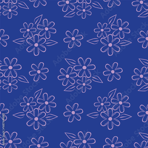 Vintage seamless floral pattern. Liberty style background of small pastel colorful flowers. Small flowers scattered over a white background. Stock vector for printing on surfaces