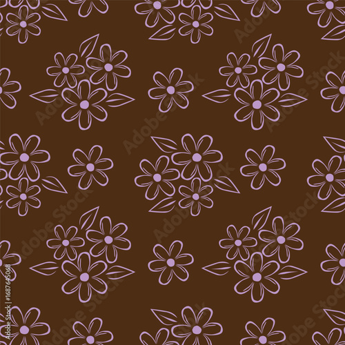 Vintage seamless floral pattern. Liberty style background of small pastel colorful flowers. Small flowers scattered over a white background. Stock vector for printing on surfaces