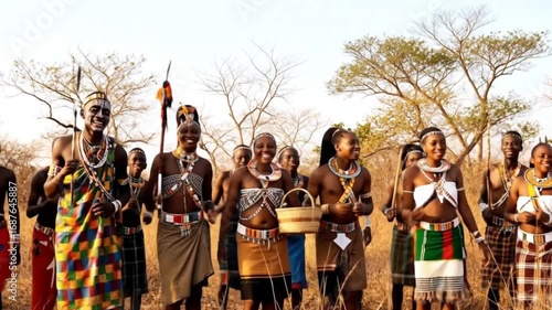 Maasai tribe celebration with Kenya.