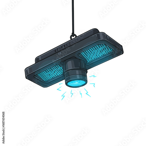 Futuristic blue light illuminating technology for modern sci-fi design