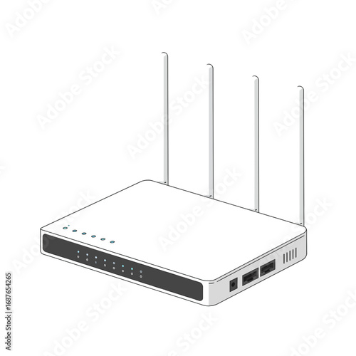 Modern wireless router illustration for a connected smart home network