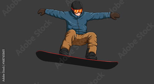 vector illustration of a snowboarder