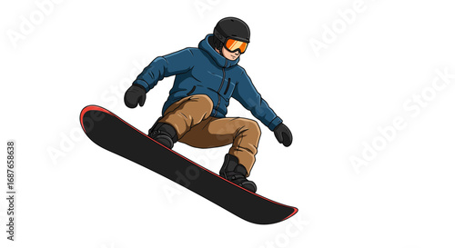 snowboarder jumping vector