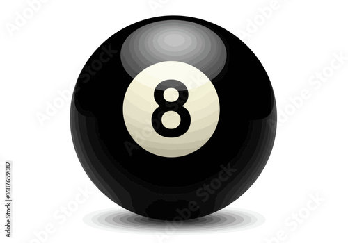 pool ball on white background