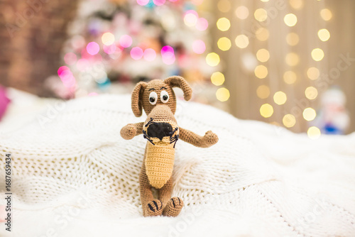 small knitted baby toys for sale at outdoor handmade market