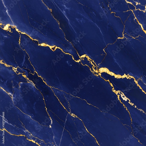 Dark blue marble texture with gold veins