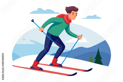 skier on a ski slope